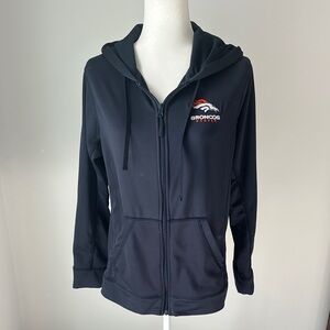 Blue Navy Denver Broncos Zip-Up Hoodie size Small